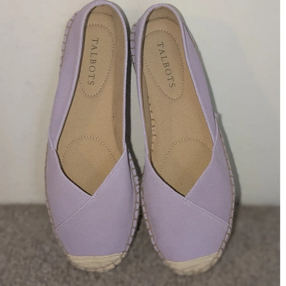 Talbots Womens‎ Lavender Purple Suede Leather Espadrille Flats Shoes Size 7 NWOT